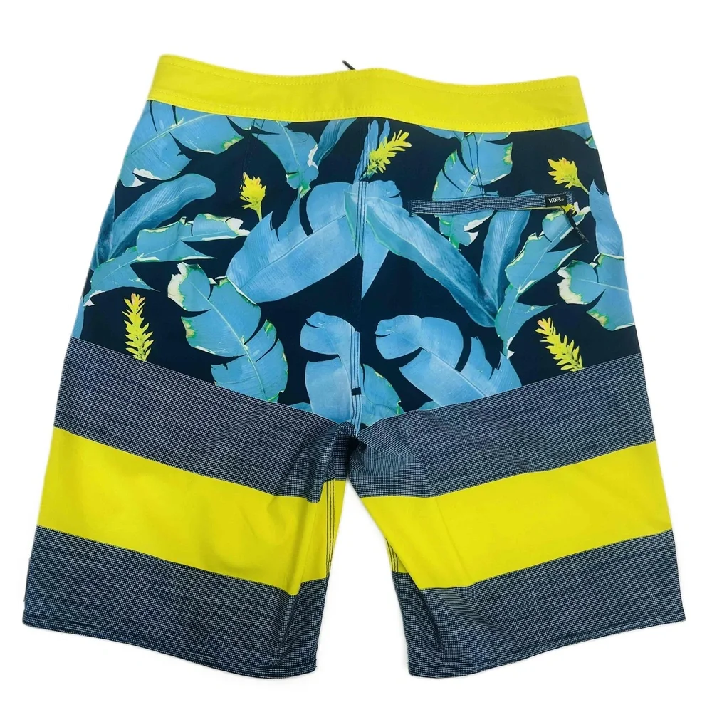 Vans Size 30 Boardshorts Multi-Color Drawstring‎ Waist Floral Color Block
